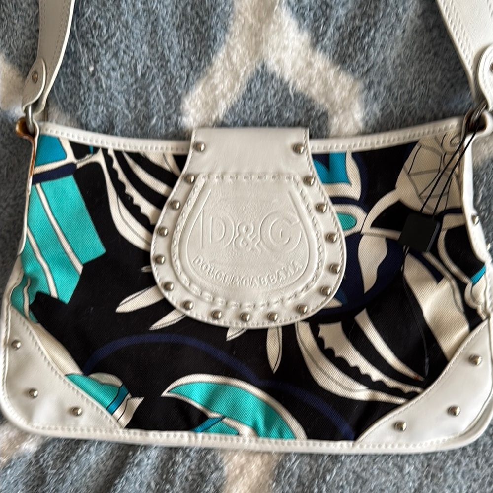 Dolce & Gabbana  canvas and leather Women's Black and blue Shoulder Bag